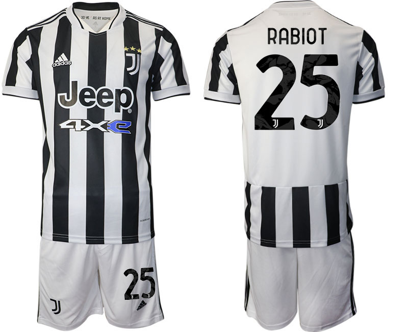 Men 2021-2022 Club Juventus home white #25 Adidas Soccer Jerseys